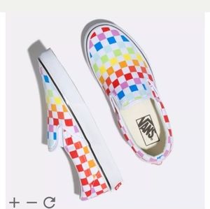 💞HP💞🌈 checkerboard slip-on Vans 🌈